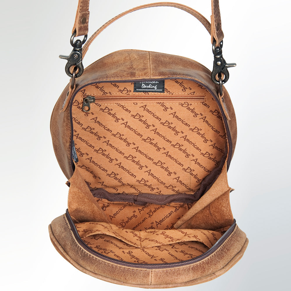 American Darling Hand-Tooled Leather Canteen Bag