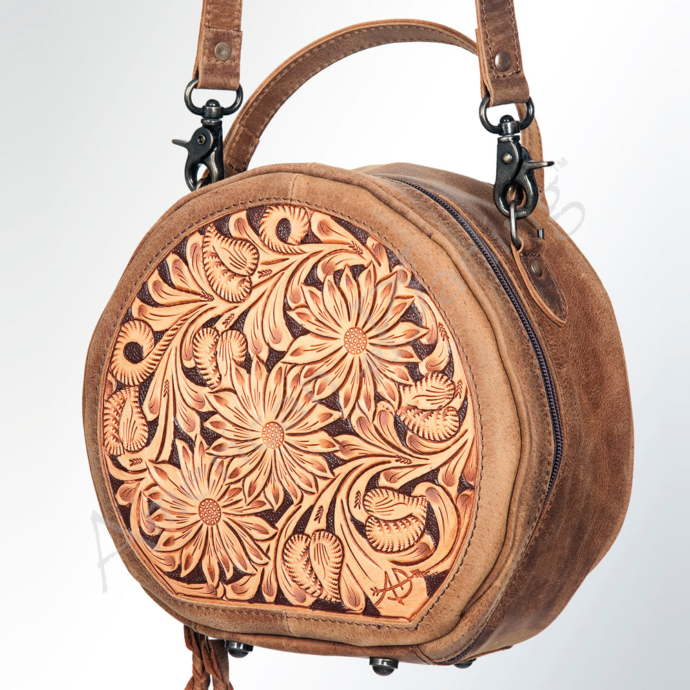 American Darling Hand-Tooled Leather Canteen Bag