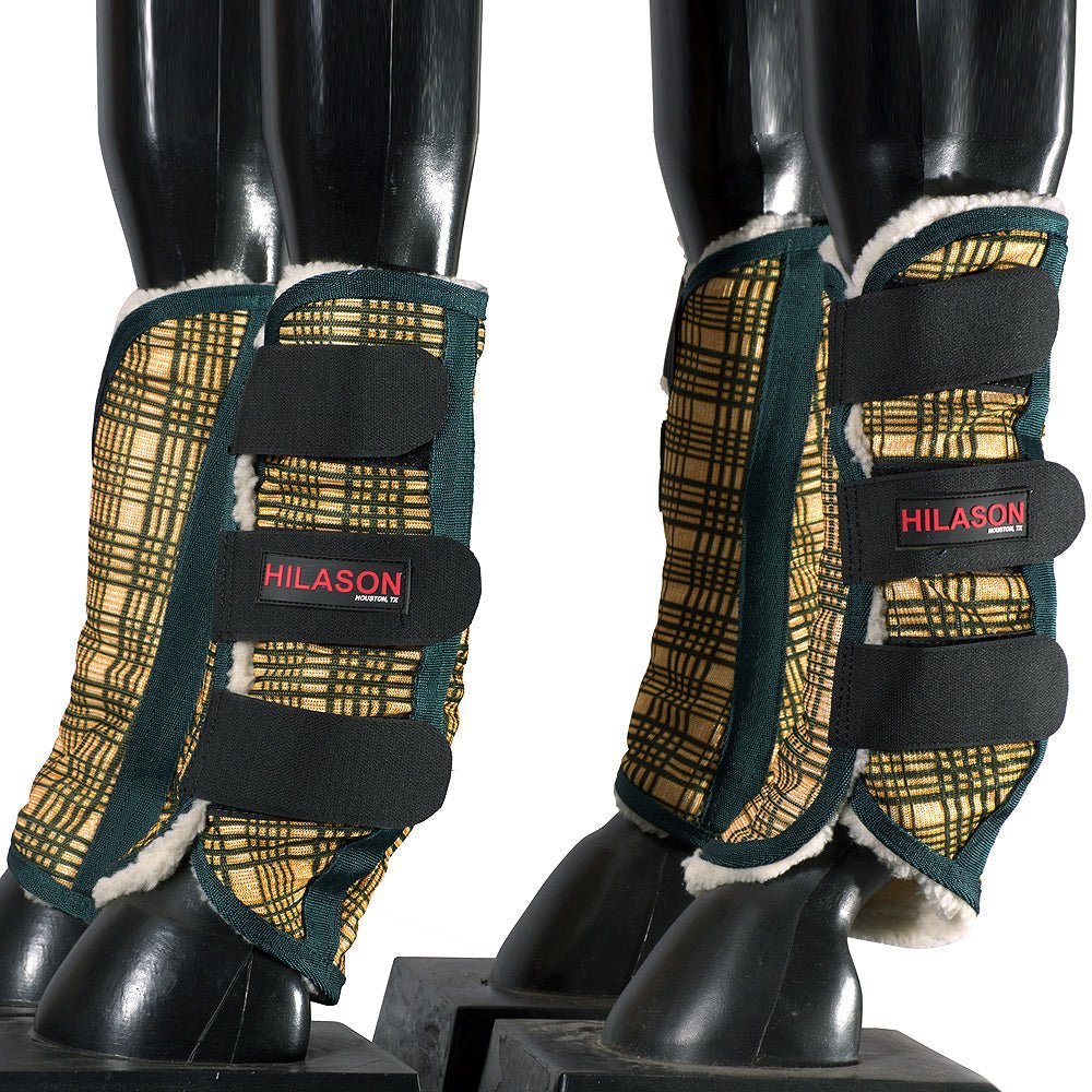 UV Protected Horse Fly Boots With Fleece Lining Plaid