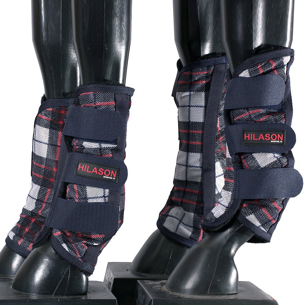 UV Protected Horse Fly Boots With Fleece Lining Plaid