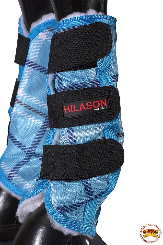 UV Protected Horse Fly Boots With Fleece Lining Plaid