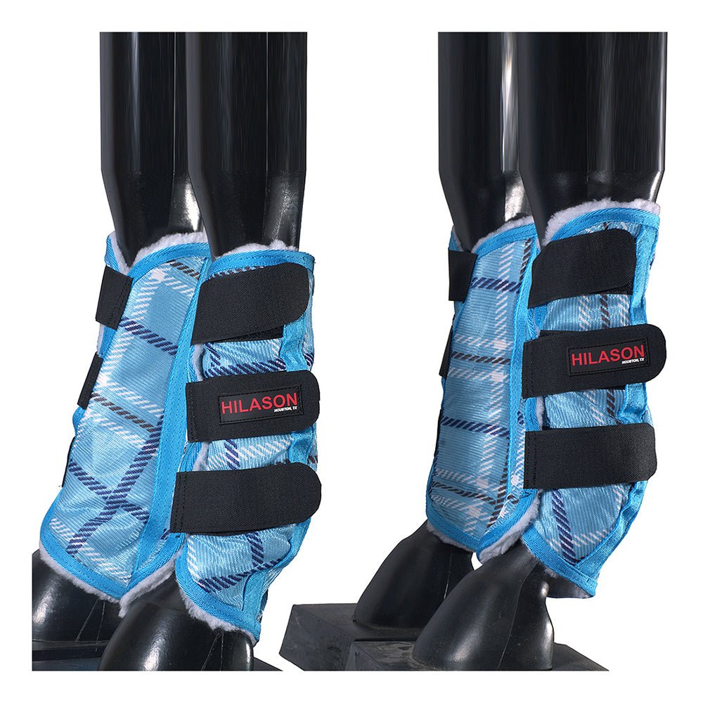 UV Protected Horse Fly Boots With Fleece Lining Plaid