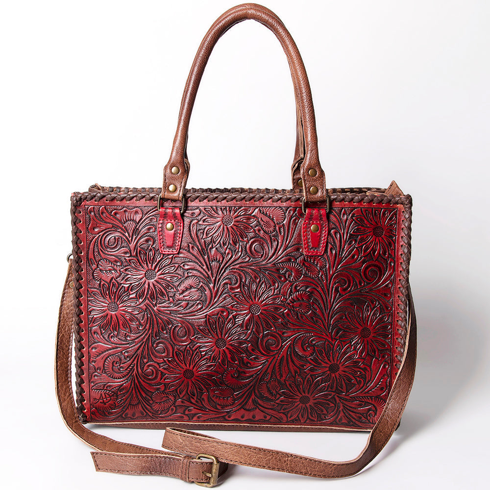 American Darling Briefcase Hand Tooled Genuine Leather