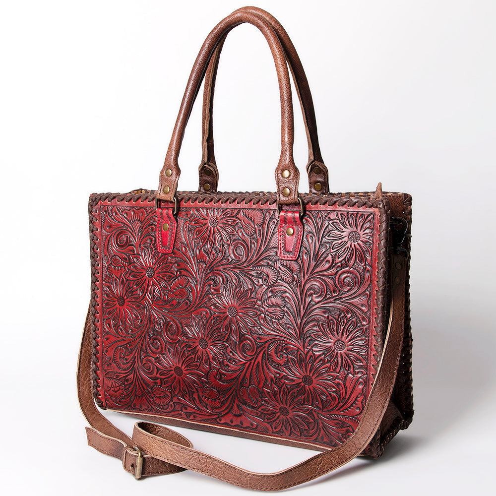 American Darling Briefcase Hand Tooled Genuine Leather