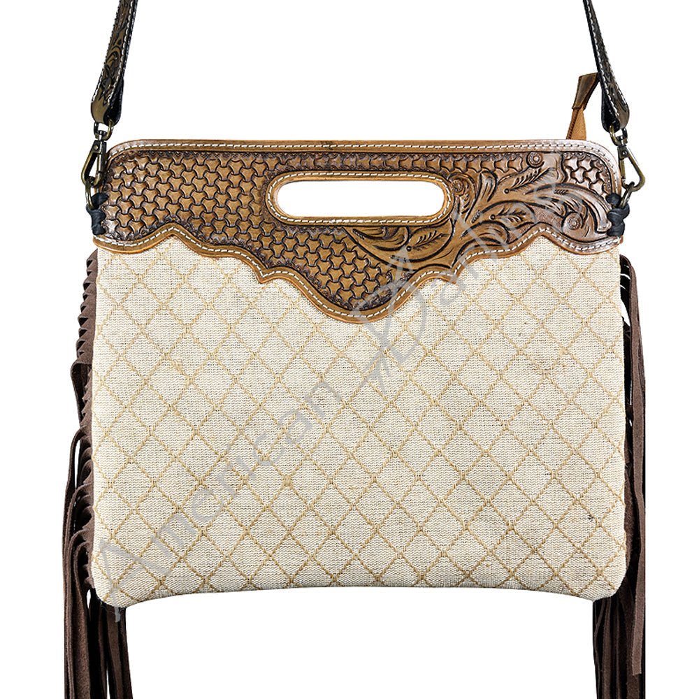 American Darling Clutch Hand Tooled Hair-On Genuine Leather