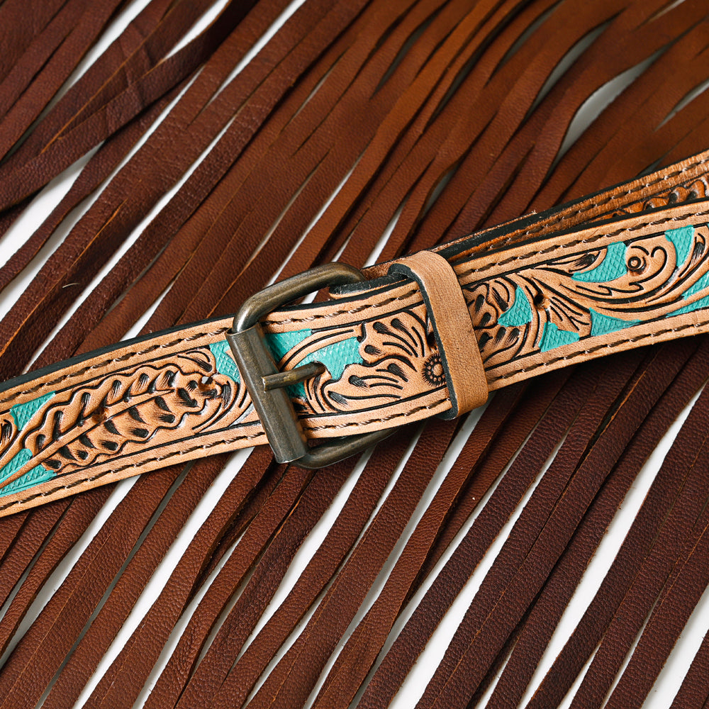 American Darling Messenger Hand Tooled Hair-On Genuine Leather