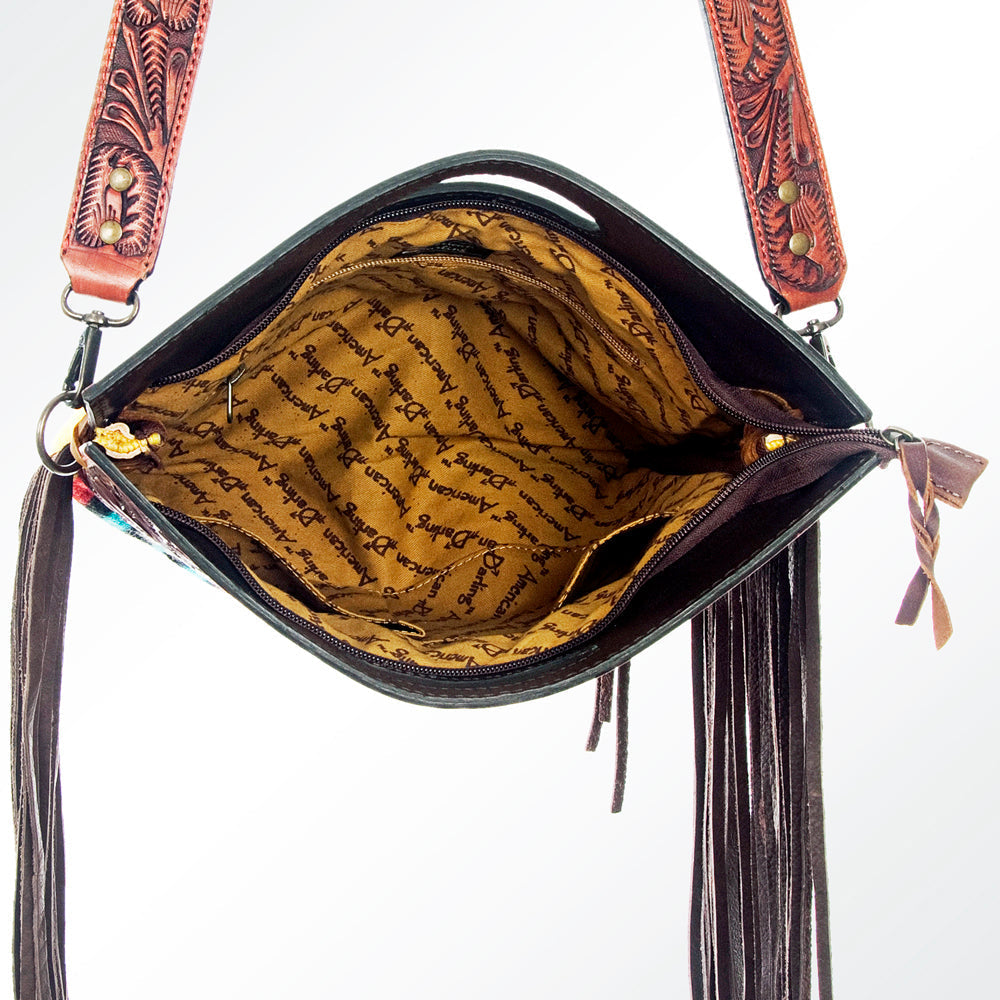 American Darling Hand-Tooled Saddle Blanket Leather Clutch