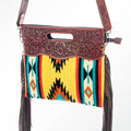 American Darling Hand-Tooled Saddle Blanket Leather Clutch