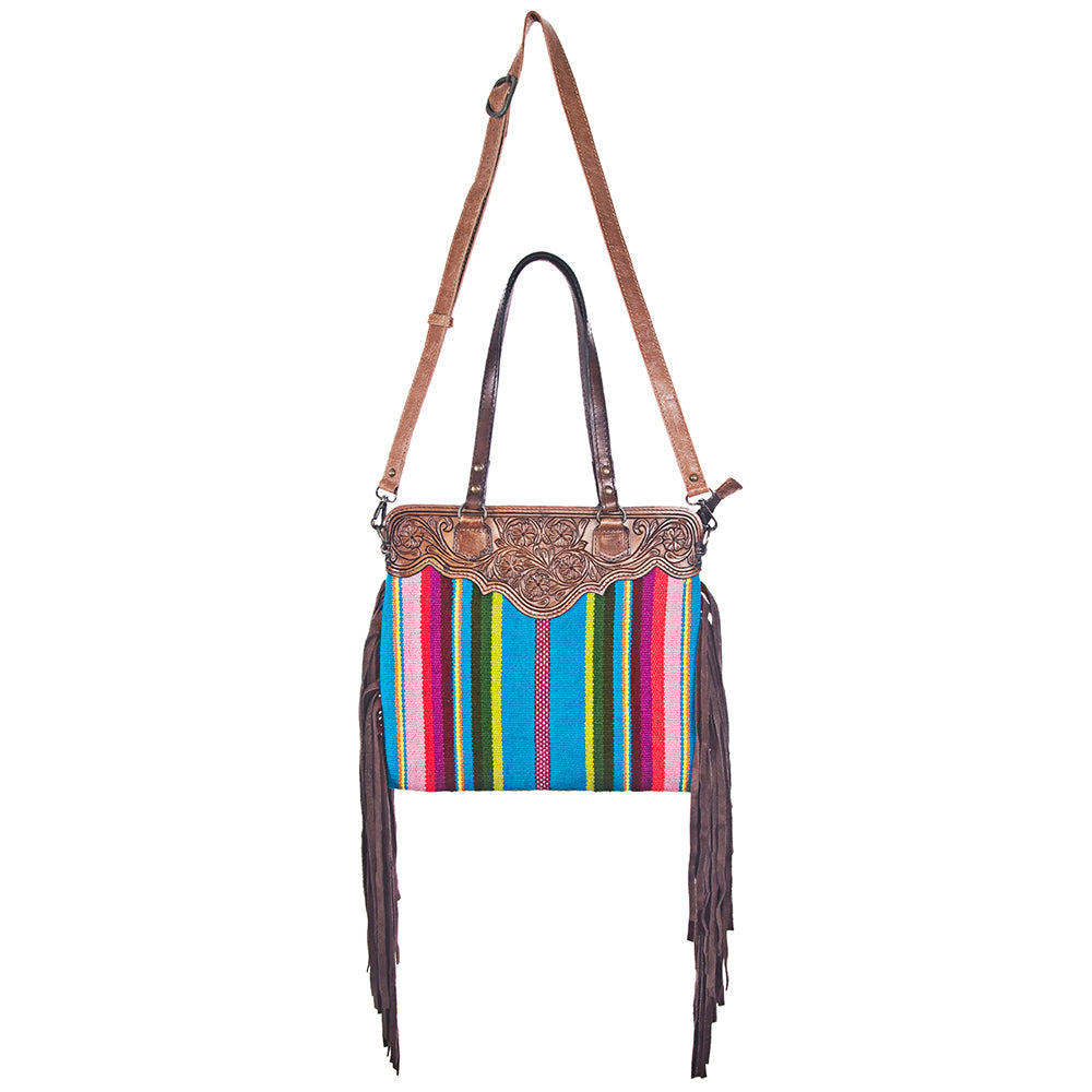 American Darling Crossbody Hand Tooled Hair-On Genuine Leather