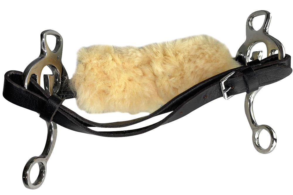 Hilason Western Horse Hackamore Bit In Stainless Steel With Leather Cover