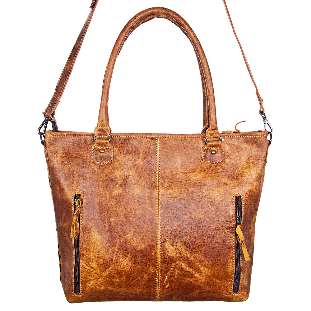 American Darling Tote Bag Handcrafted from Hand Tooled Floral Carved Genuine Leather with YKK Zipper
