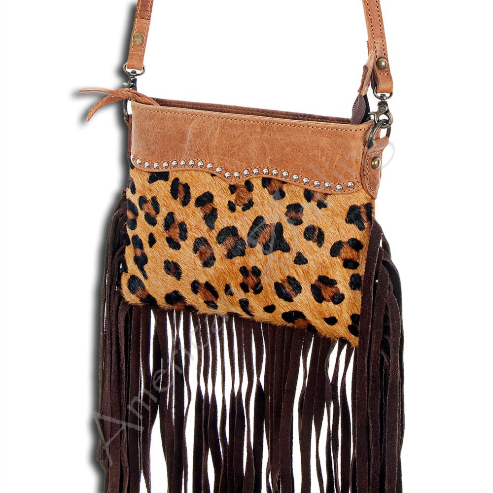 American Darling Small Crossbody Hand Tooled Hair-On Genuine Leather