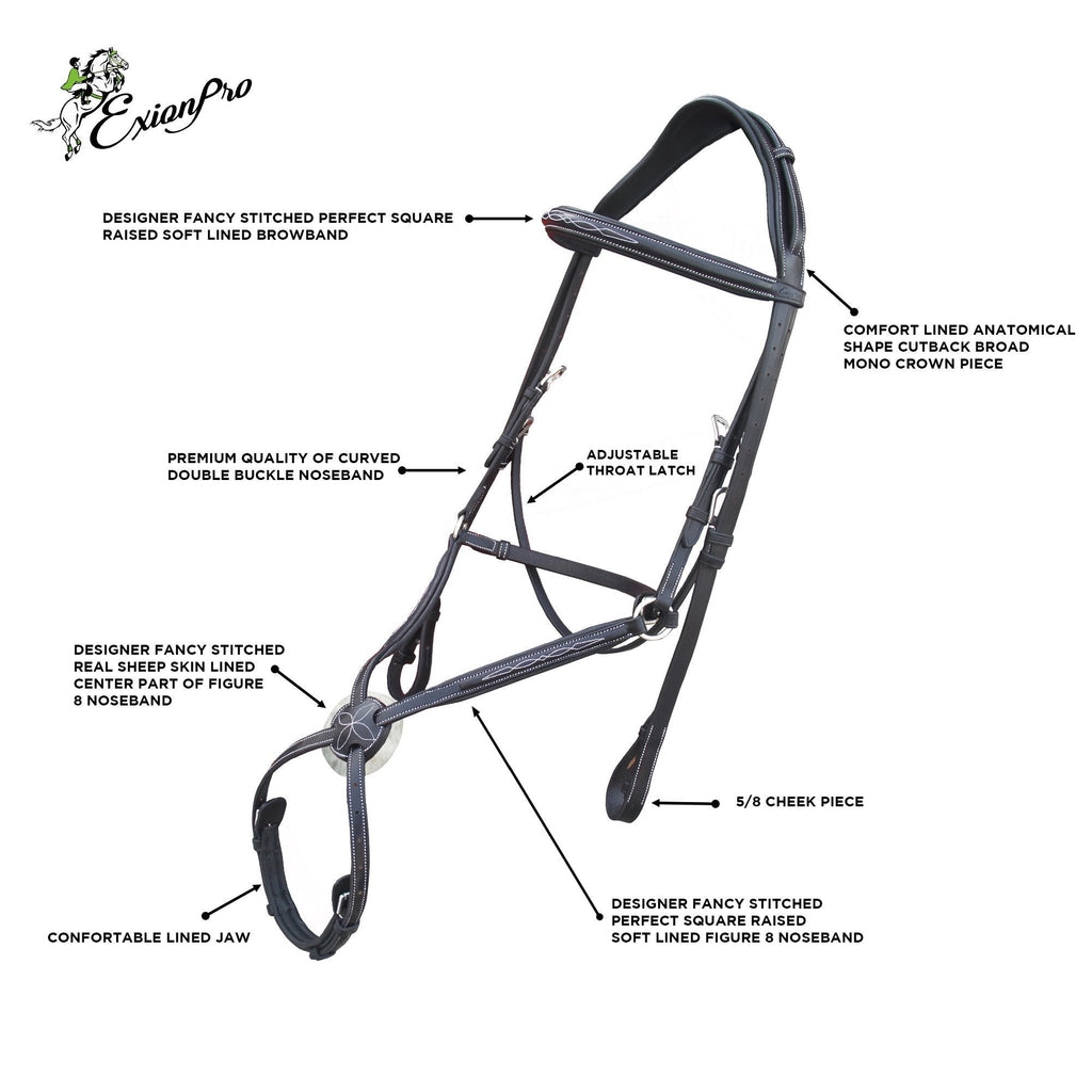 Replacement Crownpiece of ExionPro Monocrown Crown Piece Adjustable Designer Figure 8 Bridle by Bridles & Reins -...