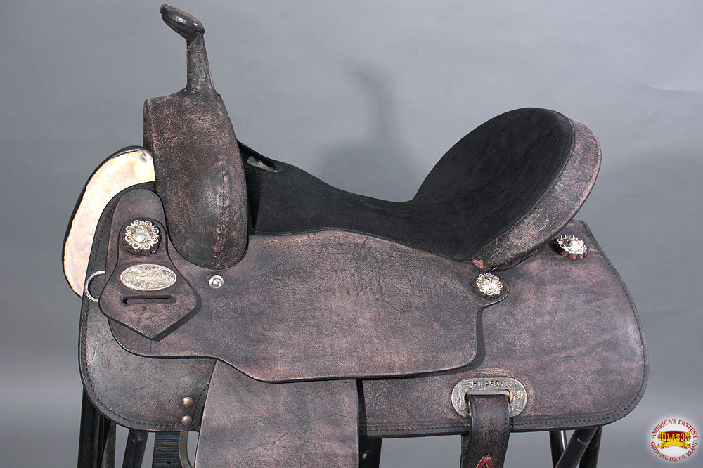HILASON Western Horse American Leather Flex Tree Trail Saddle Dark Brown | for Horses