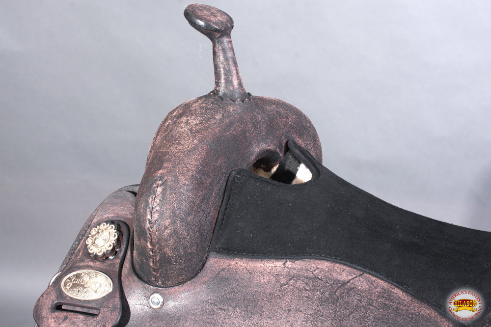 HILASON Western Horse American Leather Flex Tree Trail Saddle Dark Brown | for Horses