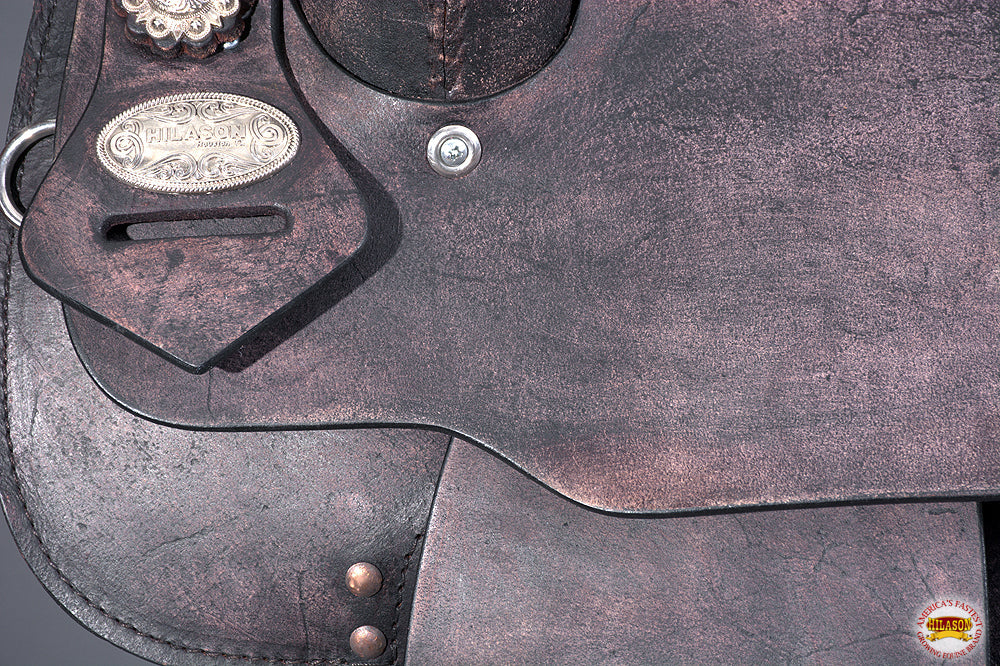 HILASON Western Horse American Leather Flex Tree Trail Saddle Dark Brown | for Horses