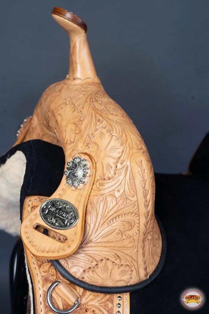 Western Horse Saddle Hilason Treeless Trail Barrel American Leather