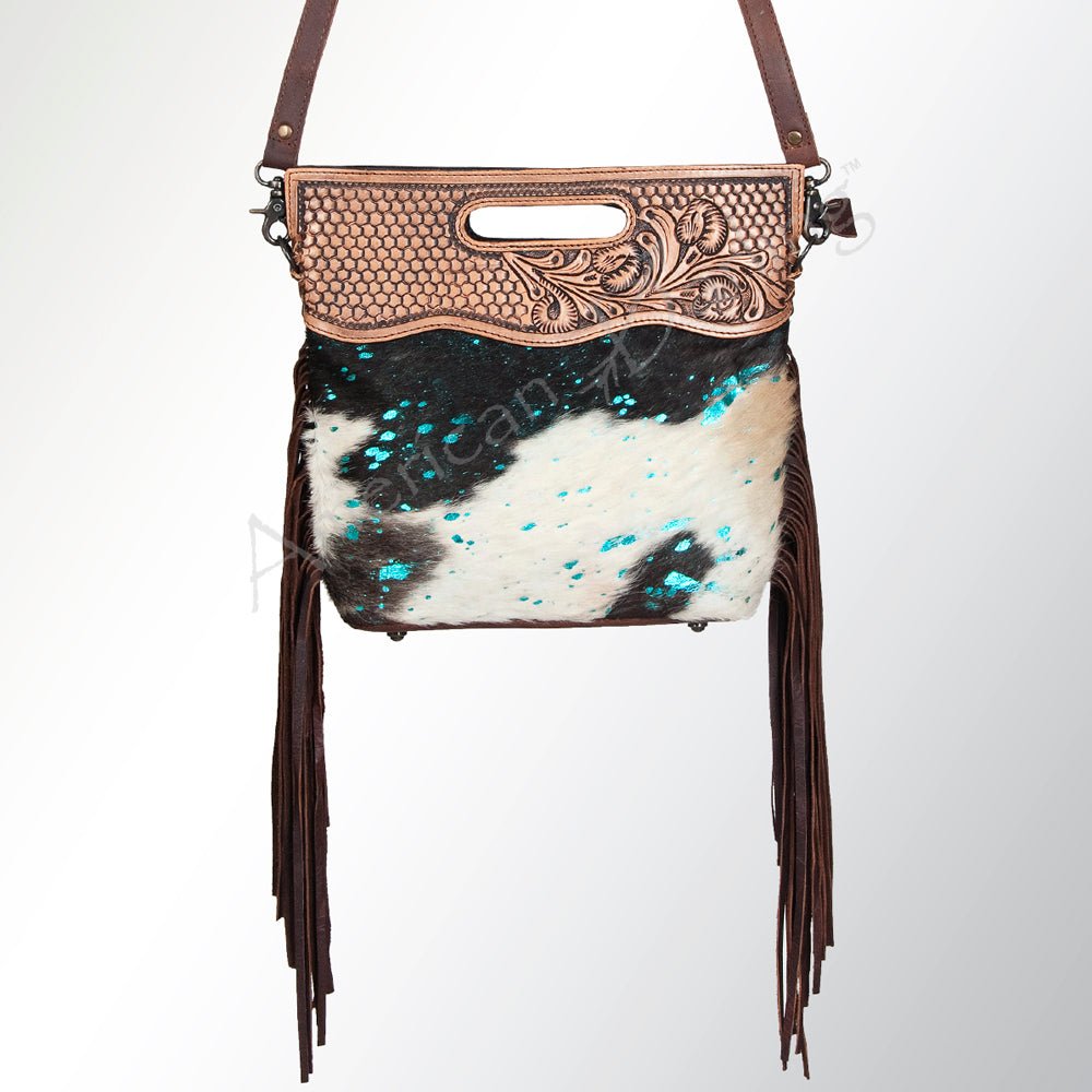 American Darling Clutch Hand Tooled Hair-On Genuine Leather