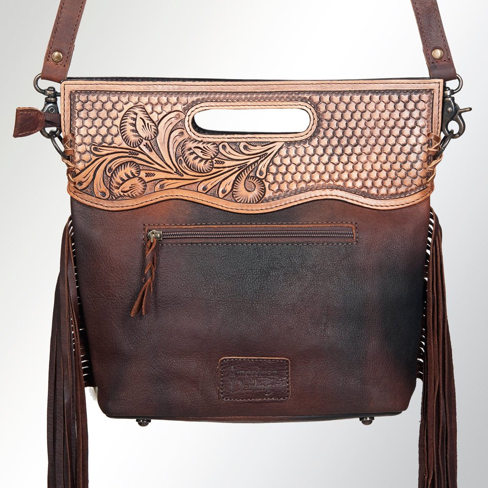 American Darling Clutch Hand Tooled Hair-On Genuine Leather