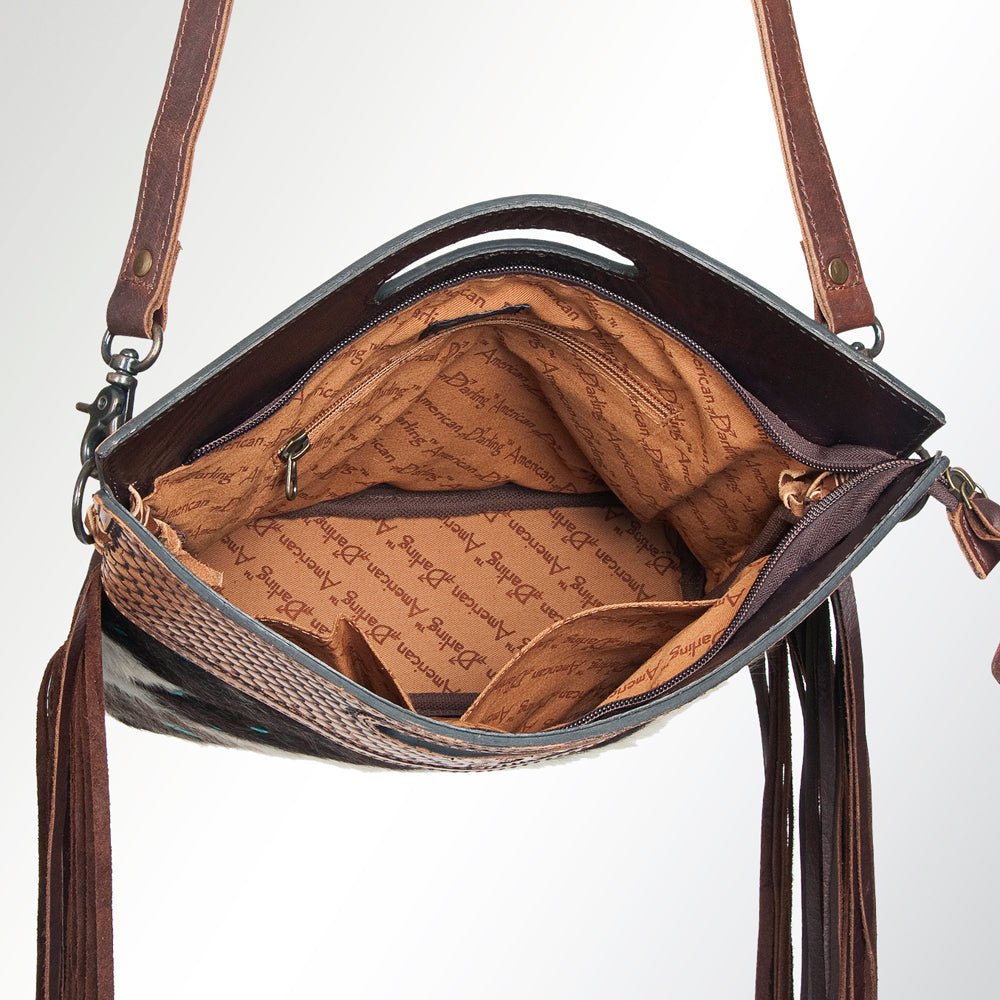 American Darling Clutch Hand Tooled Hair-On Genuine Leather