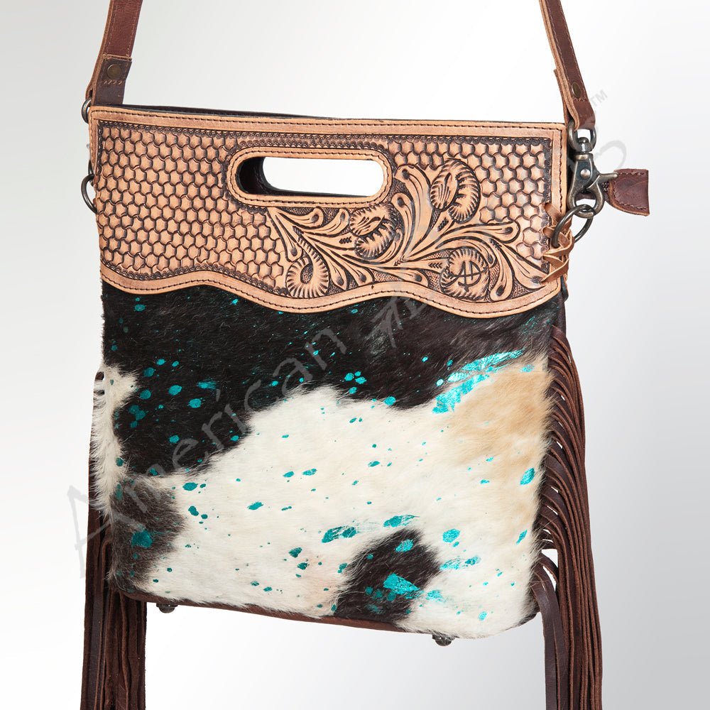 American Darling Clutch Hand Tooled Hair-On Genuine Leather