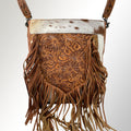 American Darling Hand-Tooled Hair-On Genuine Leather Large Crossbody Bag