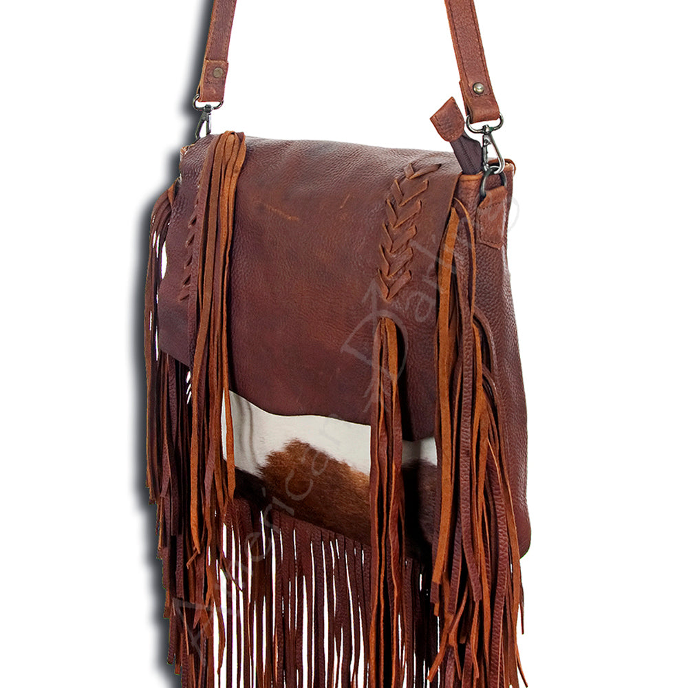American Darling Hair-On Genuine Leather Messenger Bag