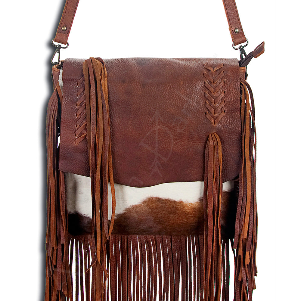 American Darling Hair-On Genuine Leather Messenger Bag