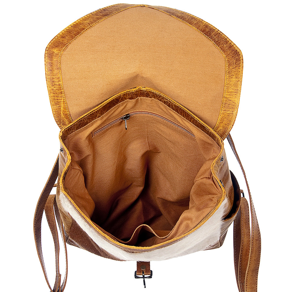 American Darling Hand-Tooled Hair-On Leather Backpack