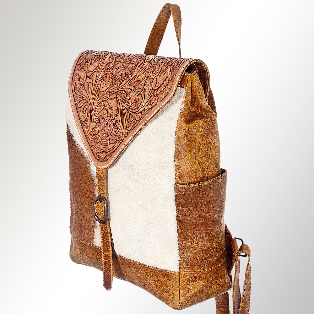 American Darling Hand-Tooled Hair-On Leather Backpack