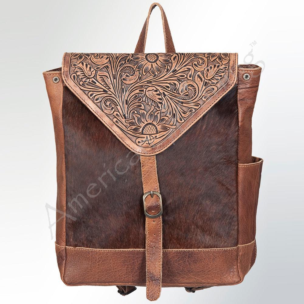 American Darling Hand-Tooled Hair-On Leather Backpack