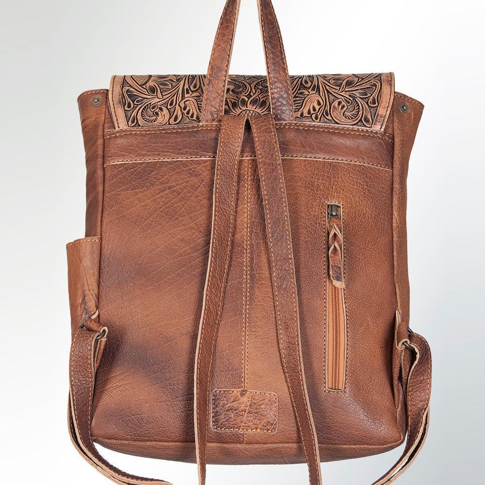 American Darling Hand-Tooled Hair-On Leather Backpack