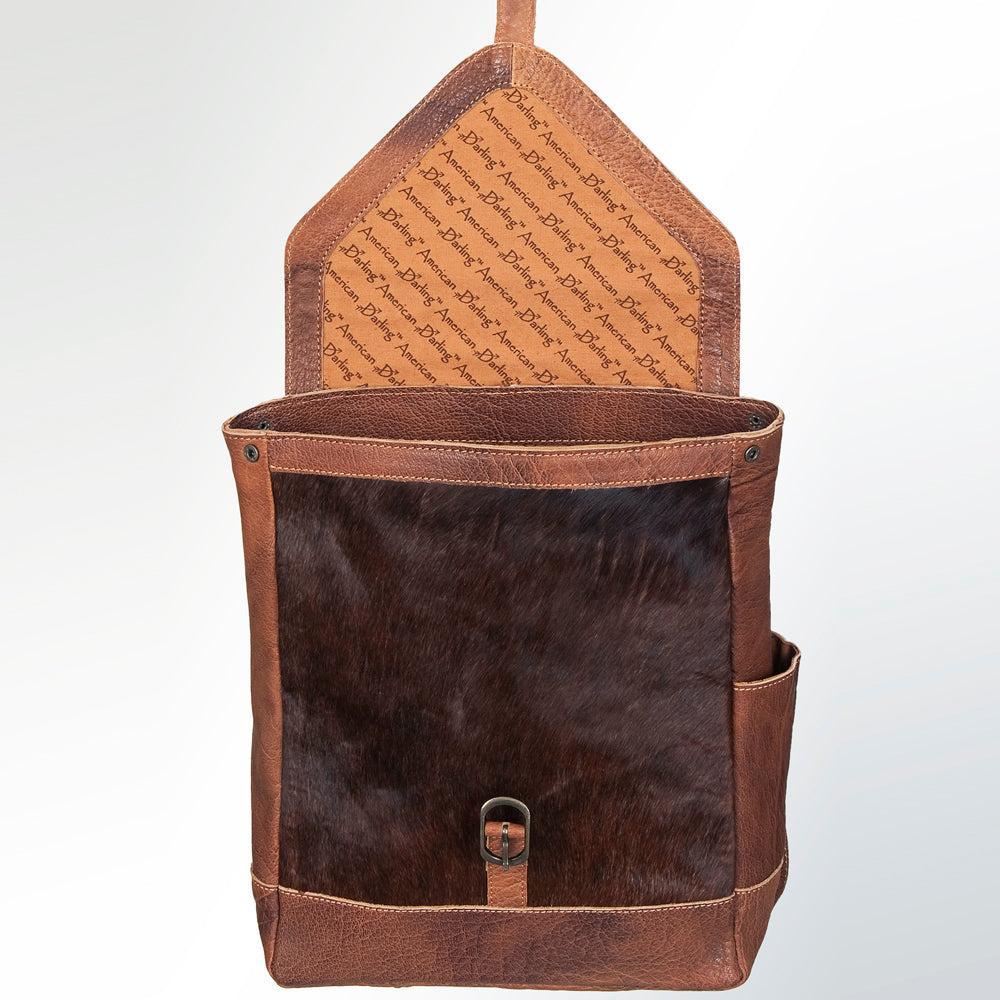 American Darling Hand-Tooled Hair-On Leather Backpack