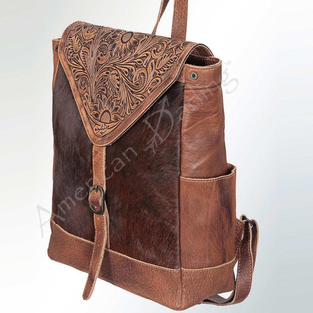 American Darling Hand-Tooled Hair-On Leather Backpack