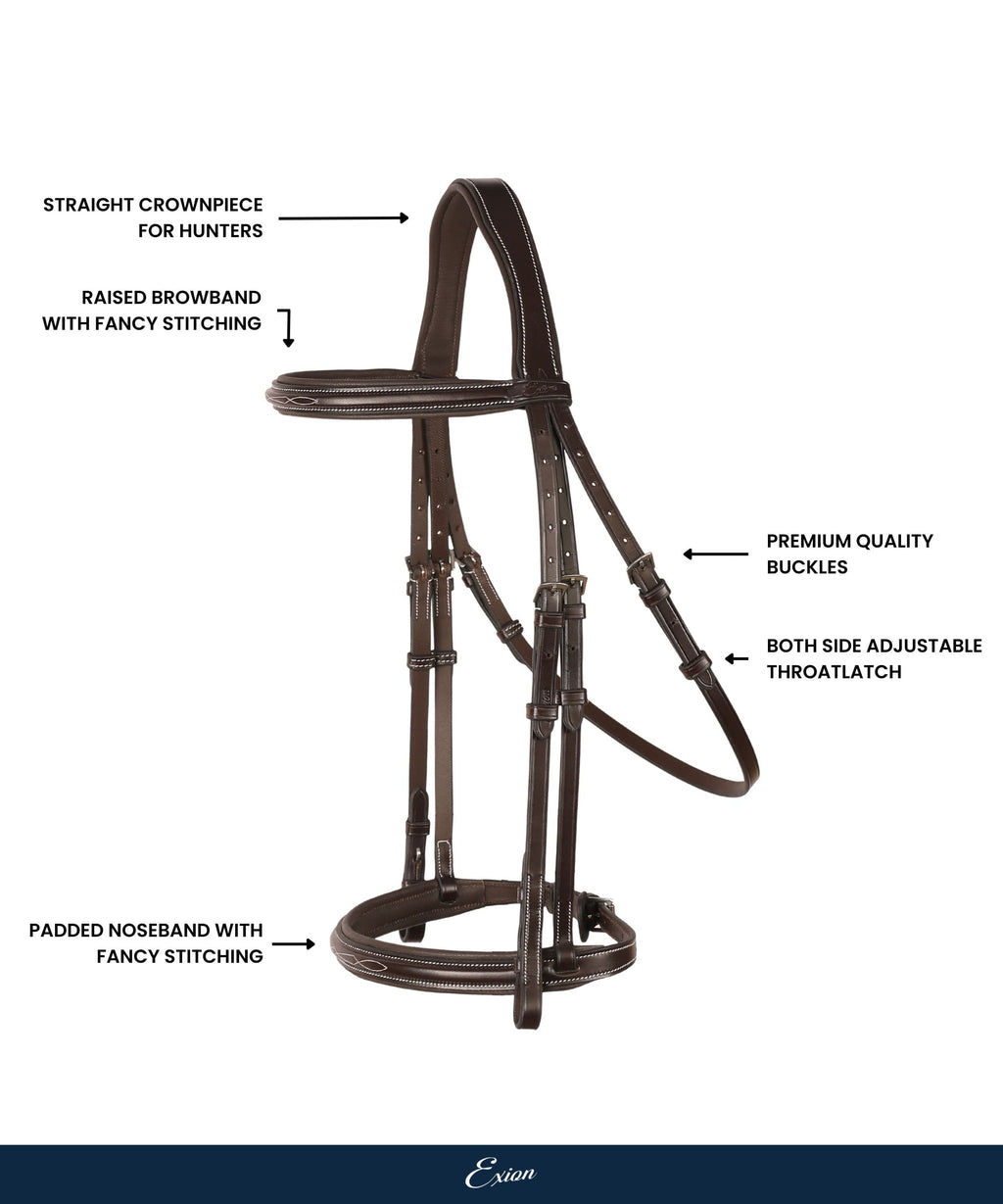 ExionPro 'Hercules' Thin Noseband Padded Hunter Bridle with Reins by Bridles & Reins - alternate view 4