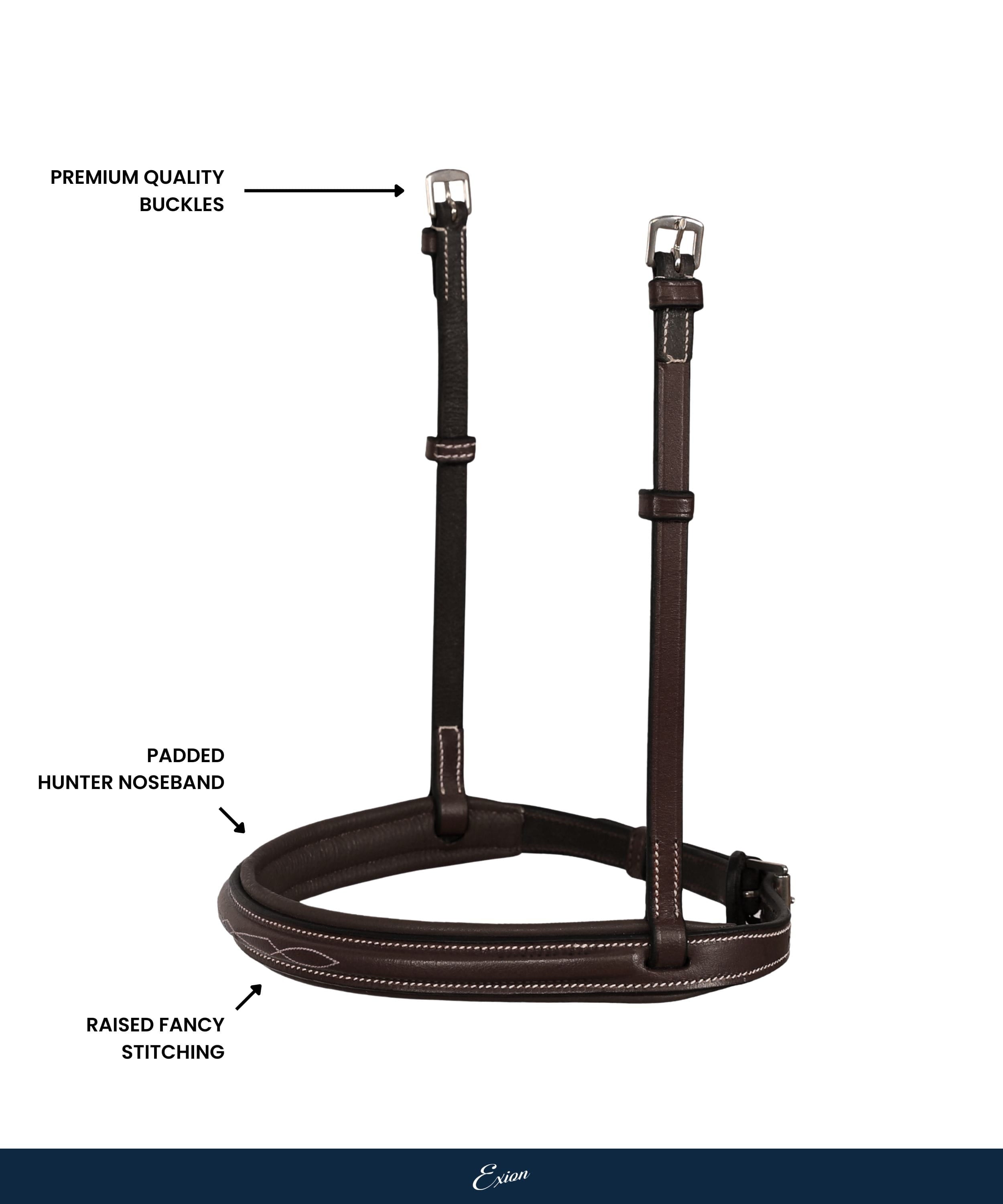 Replacement Noseband of ExionPro 'Hercules' Thin Noseband Padded Hunter Bridle by Bridles & Reins - alternate view 4