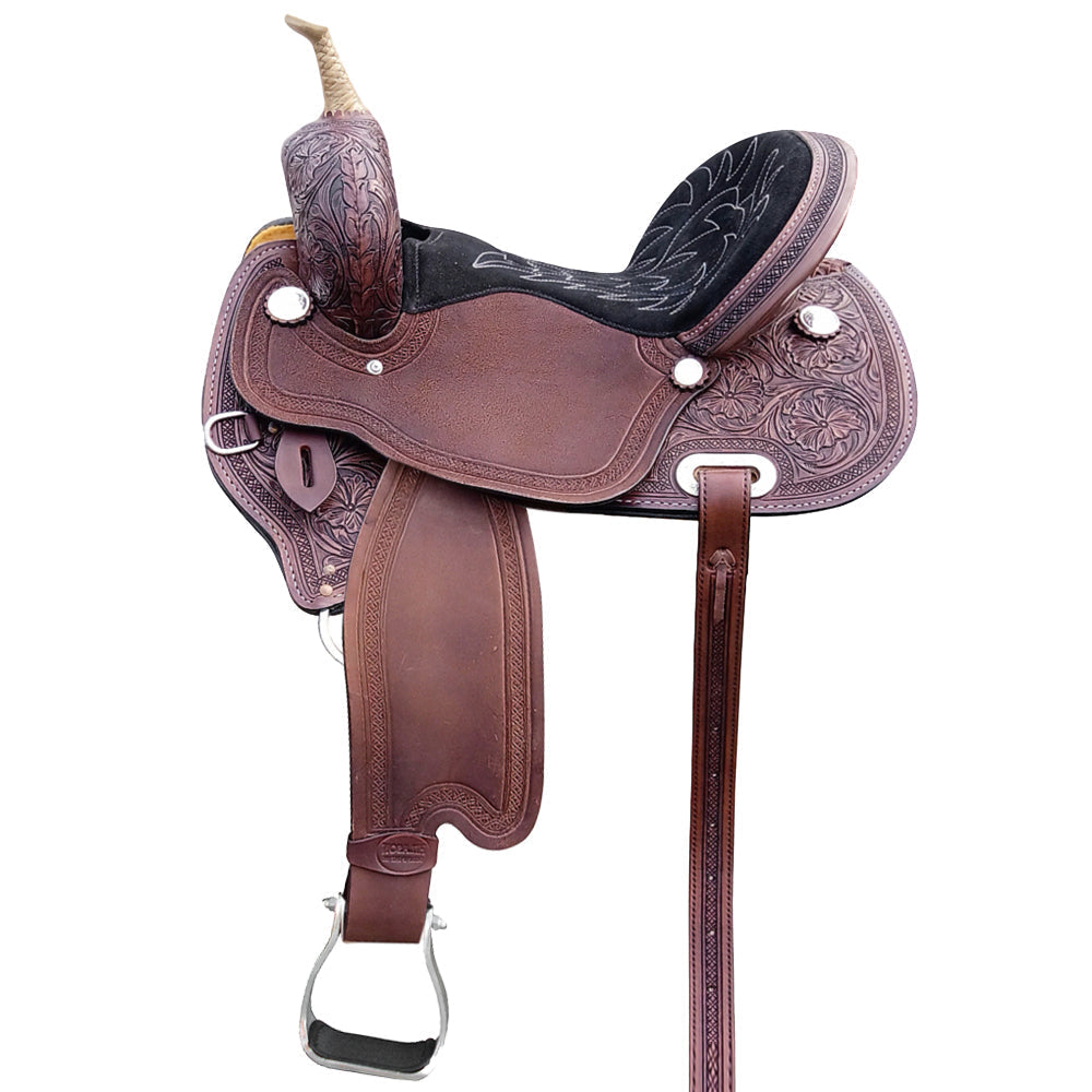 Hilason Western Horse Barrel Racing Trail Pleasure American Leather Saddle