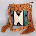 American Darling Hand-Tooled Saddle Blanket Leather Crossbody Bag