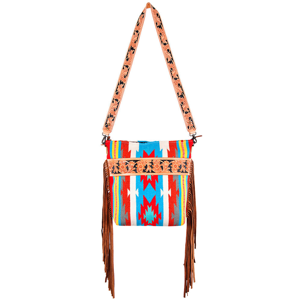 American Darling Saddle Blanket Genuine Leather Large Crossbody Bag