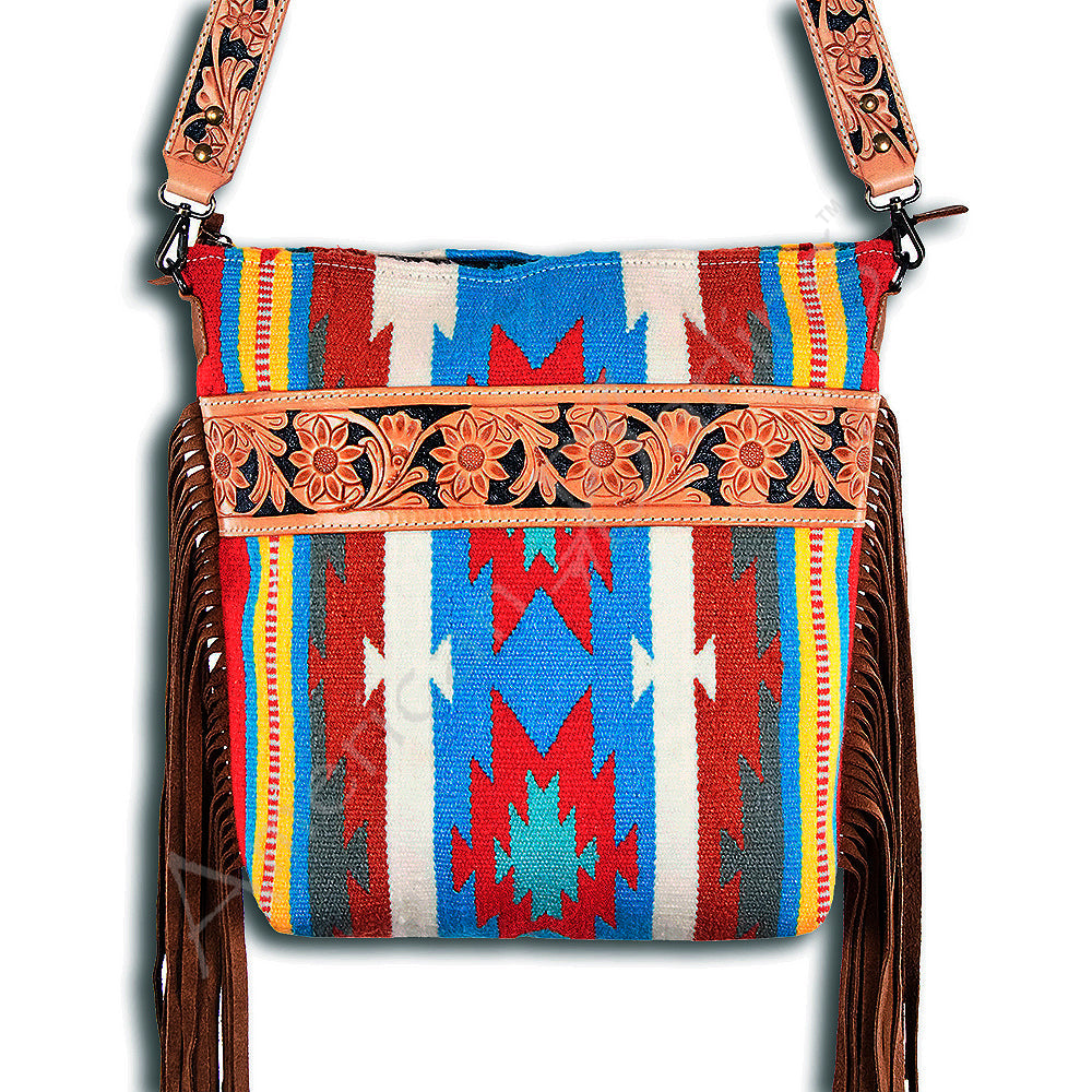American Darling Saddle Blanket Genuine Leather Large Crossbody Bag