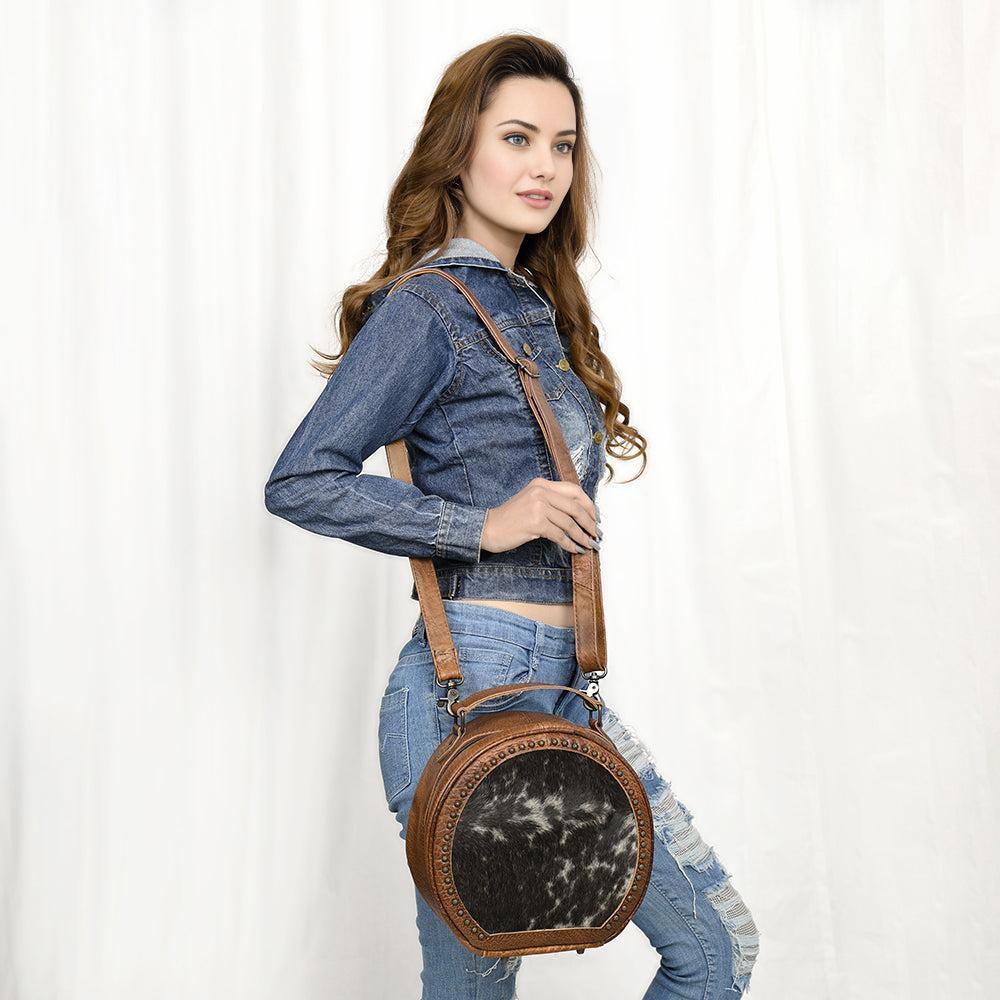 American Darling Hair-On Genuine Leather Canteen Bag