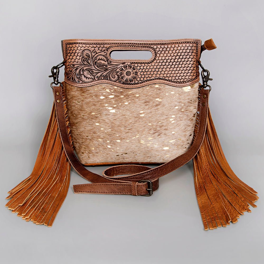 American Darling Clutch Hand Tooled Hair-On Genuine Leather