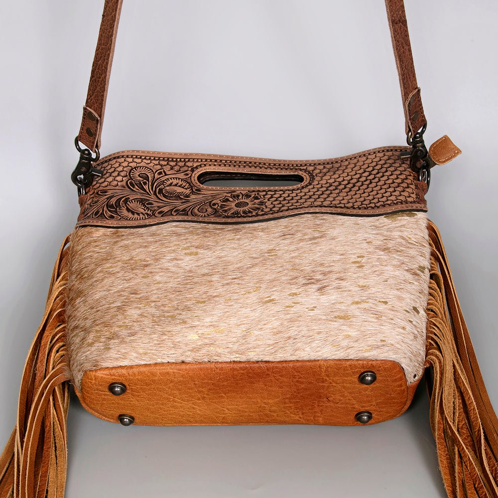 American Darling Clutch Hand Tooled Hair-On Genuine Leather