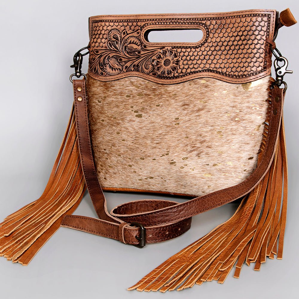 American Darling Clutch Hand Tooled Hair-On Genuine Leather