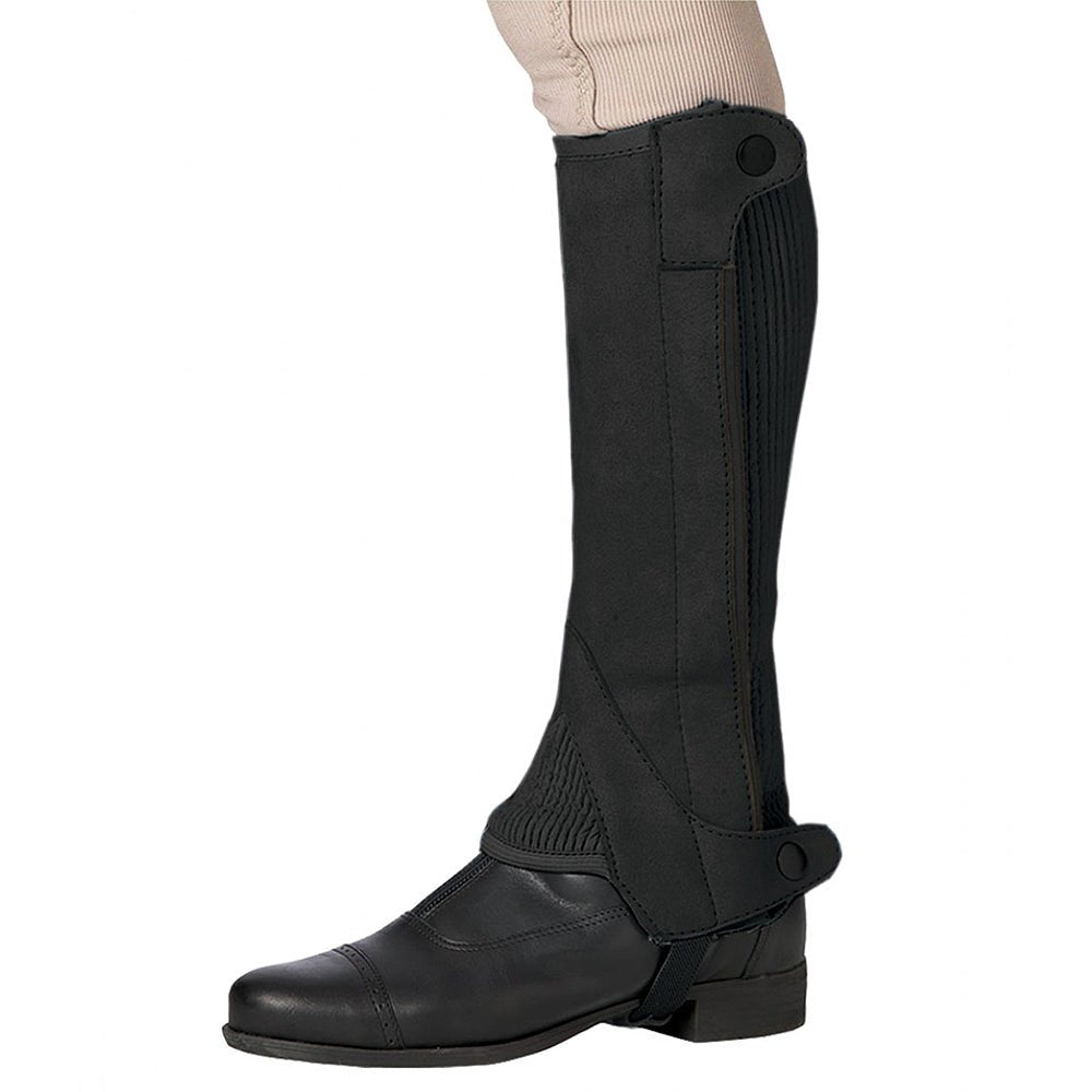 X Large Ovation Ladies Half Chaps Elite Amara Ribbed Black