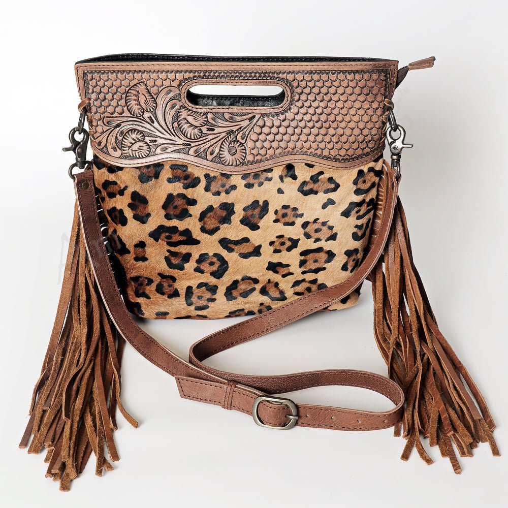 American Darling Clutch Hand Tooled Hair-On Genuine Leather