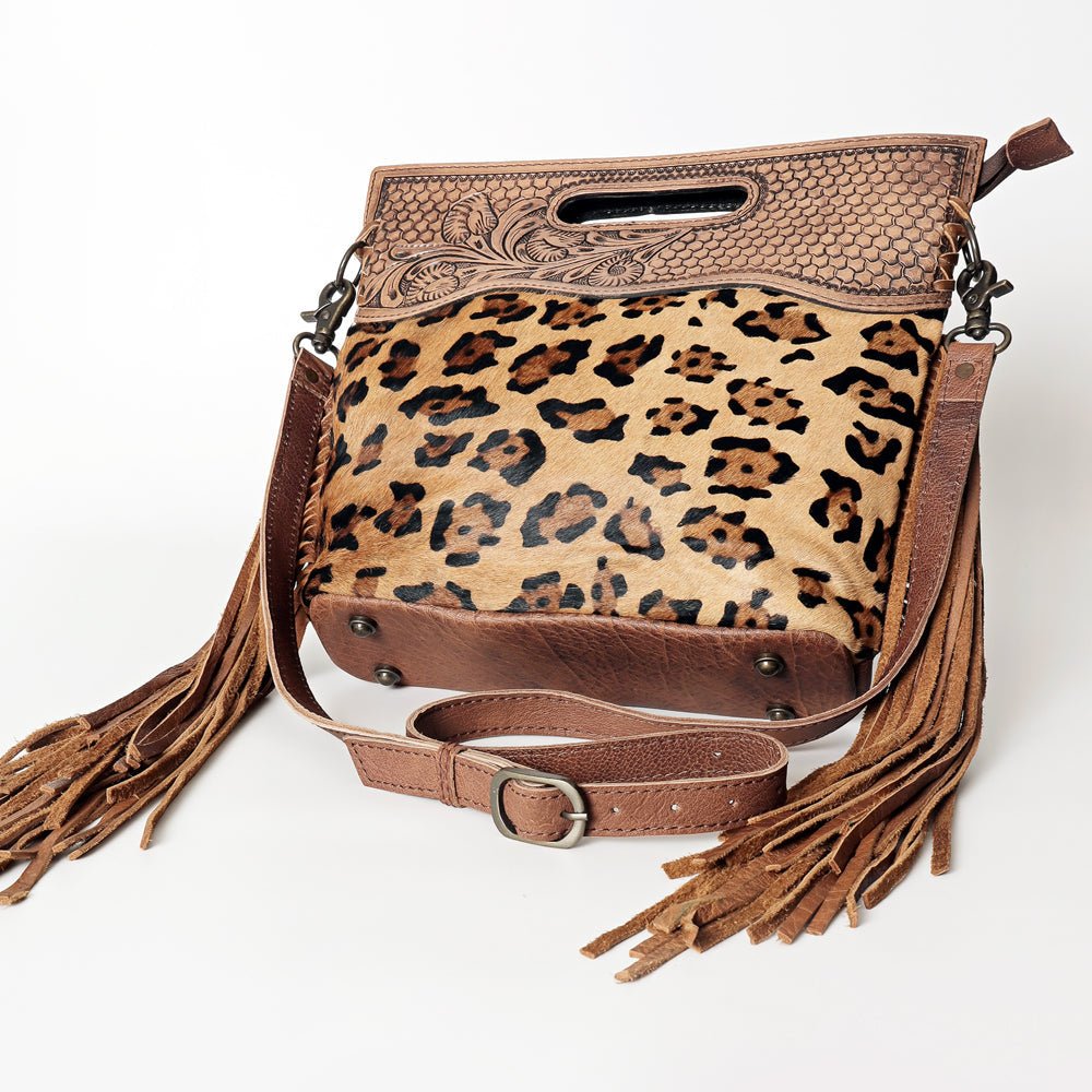 American Darling Clutch Hand Tooled Hair-On Genuine Leather