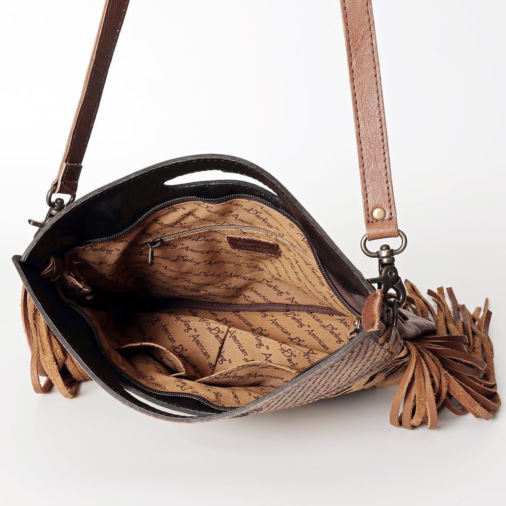 American Darling Clutch Hand Tooled Hair-On Genuine Leather