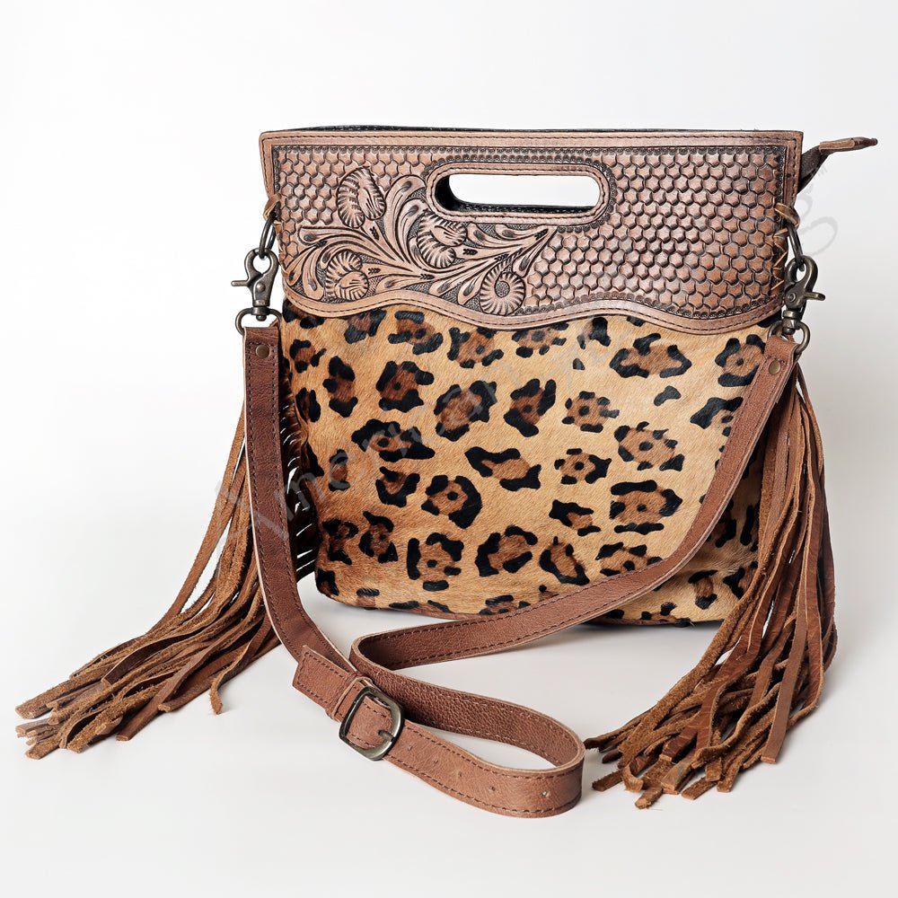 American Darling Clutch Hand Tooled Hair-On Genuine Leather