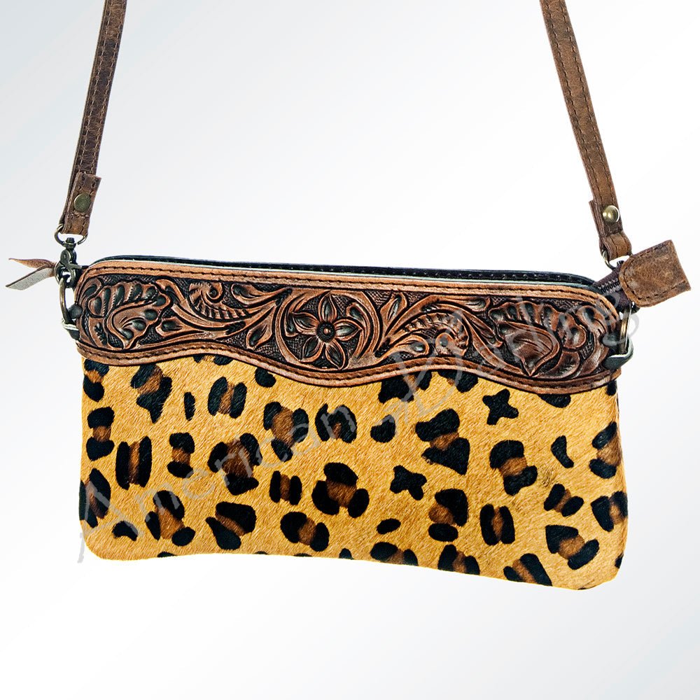 American Darling Small Crossbody Hand Tooled Hair-On Genuine Leather
